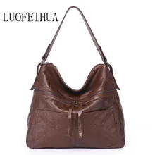 LUOFEIHUA кожаные сумки Новая мода кисточкой сумка через плечо винтажная мягкая кожаная женская сумка на плечо