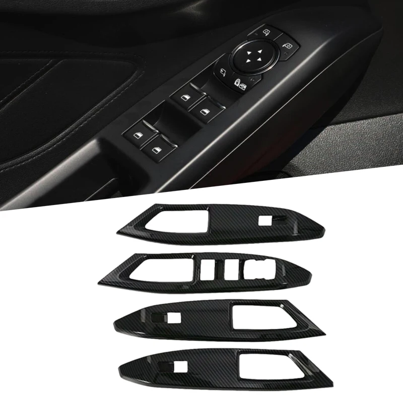 Us 33 2 19 Off For Ford Focus Sedan Hatchback 2019 Lhd Carbon Fiber Style Car Interior Armrest Window Lift Switch Button Cover Trim Bezel In