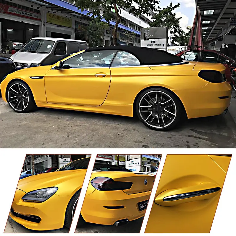 Fervor Yellow Metal Flash Vinyl Wrap Film for Car Full Body Color Change Styling! |