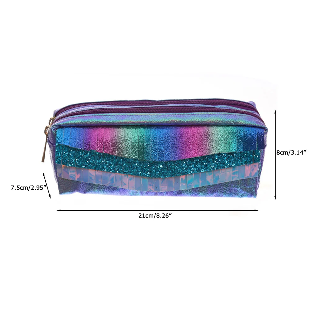 Шикарный чехол для макияжа, Дорожный комплект, кошелек, сумки для макияжа, женские голографические блестки, косметичка для макияжа, сумка для хранения
