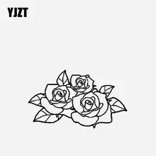 Yjzt 18.4cm * 10.9cm decorar etiqueta do carro decalque do vinil flor na flor preto/prata C23-0617