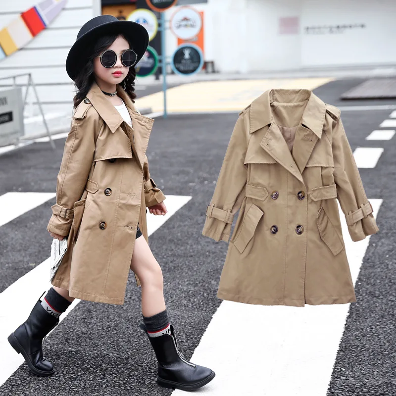 Franterd Baby Kids Girl Spring Autumn Trench Coat Fashion Wind Proof Jacket