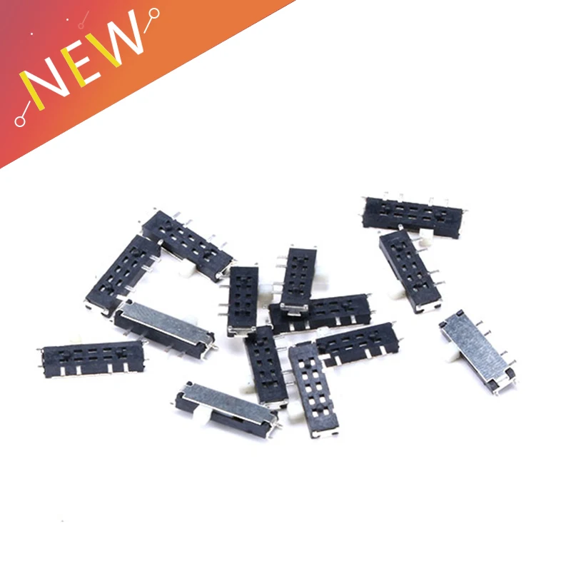 50 шт./лот mini smd smt MSK-02 переключатель с 8 контактами ВКЛ./ВЫКЛ./ВКЛ. 3-позиционные