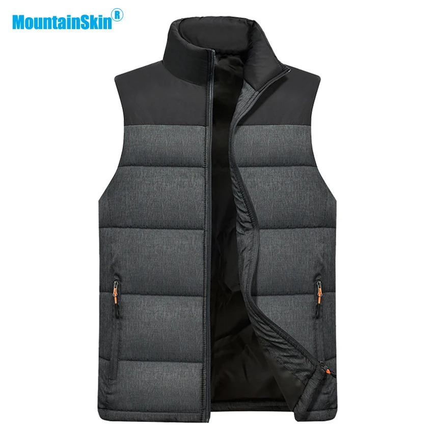 Mountainskin Men's Winter Outdoor Sports Vest Thermal Windbreaker Hiking Climbing Trekking Fishing Male Sleeveless Jackets MA201