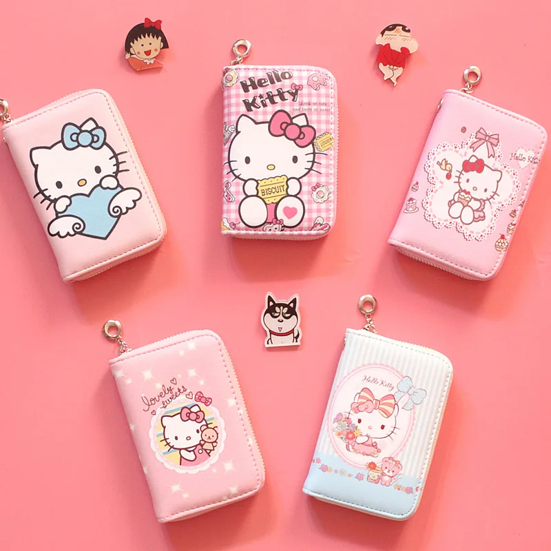 

Wristband Women Short Clutch Wallet Hello kitty Wallets Female Purse Lady Purses Phone Pocket Card Holder Cartoon Carteras