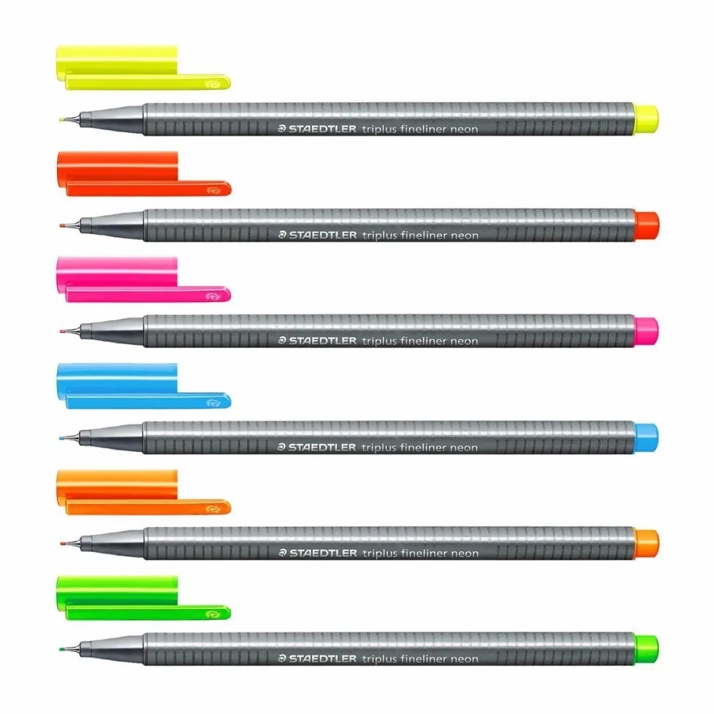 STAEDTLER Triplus Fineliner neon 334 SB6CS3 хайлайтер гелевая ручка волокно тонкая линия 0 3 мм 6