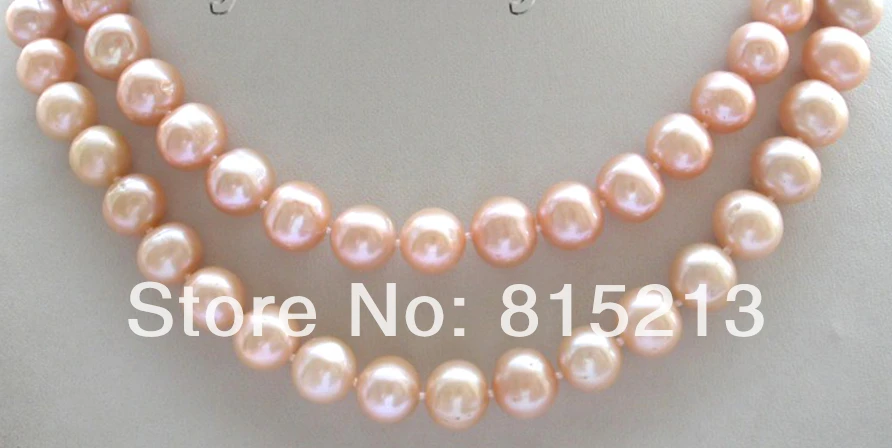

ddh001086 Genuine 34" Natural 10-11mm Pink Round pearl Necklace 14k