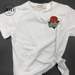 Один красная Роза Навсегда 8x9,5 см вышивка железа на патчи для одежды футболки сумки DIY Аппликация заплатка для одежды Аппликации JODd
