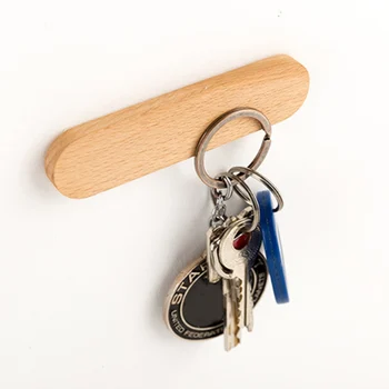 

Creative design solid wood key holder wall hanging magnetic hook multi-function magnet suction On The Wall