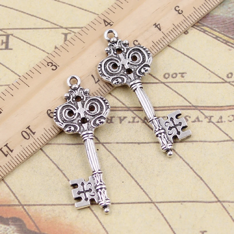 

10pcs Charms vintage skeleton key 19x52mm Tibetan Silver Plated Pendants Antique Jewelry Making DIY Handmade Craft