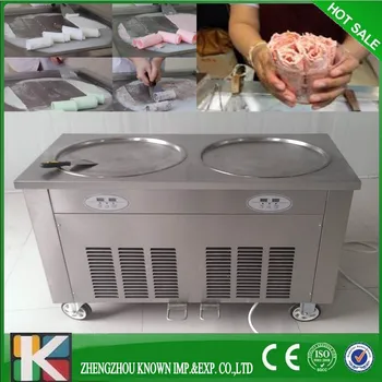 

Professional durable 2 pan and double pan stir fry ice cream machine