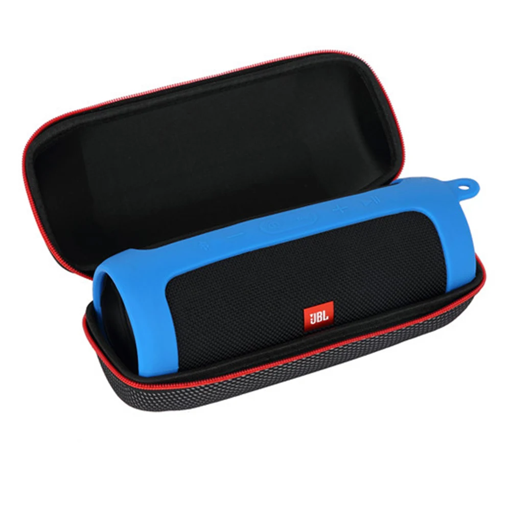 2 в 1 жесткий EVA контейнер для хранения на молнии сумка+ Мягкий силиконовый чехол для JBL Charge 4 Bluetooth динамик для JBL Charge 4 колонка - Цвет: Grid or Blue