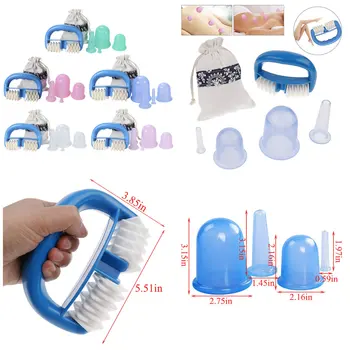 

Silicone Anti Cellulite Cup Vacuum Massage Cups Body Pain Relief Massage Roller Manual Suction Massage Cups Therapy Set