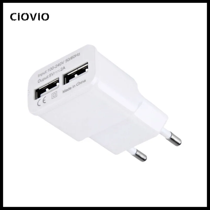 Штепсельная Вилка европейского стандарта 5 В 2 А два порта usb-разъем для зарядки