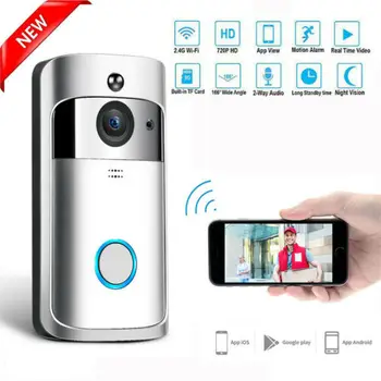 

Wireless Smart WiFi Doorbell IR Night Vision Video Camera Intercom Record Home Security Bell WiFi Video Doorbell 3C13