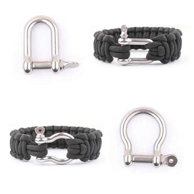 10 Pcs/lot Stainless Steel Adjustable PARACORD PARACHUTE CORD LANYARD