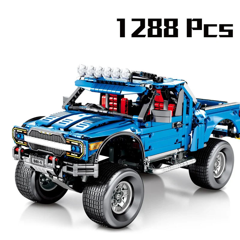 

1288Pcs Pullback Off-road Raptor Pickup Vehicles Car Model Building Blocks Compatible Legoings Technic City Bricks Toys Kid Gift