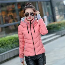 Mujeres chaqueta de invierno parka espesar Abrigos Mujer Abrigos diseño con capucha de algodón acolchado más tamaño chaqueta Invierno Caliente Tops mz709