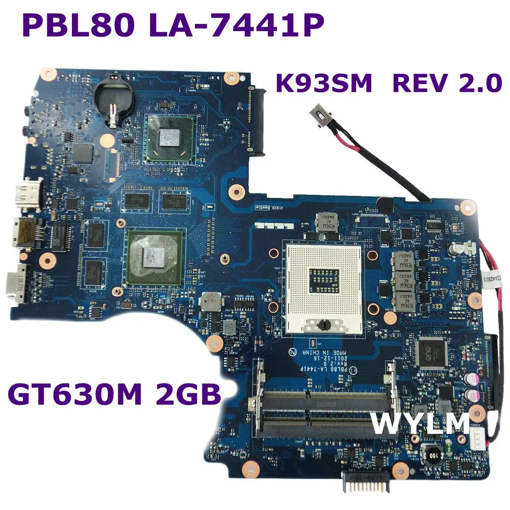 

K93SM LA-7441P GT630M 2G N13P-GL2-A1 Motherboard REV 2.0 USB 3.0 For ASUS K93SM X93S X93SM K93SV Laptop mainboard Fully Tested