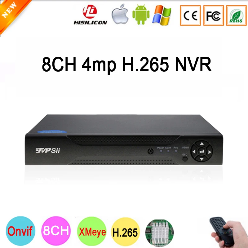XMeye Hisiclion Sensor Dahua Exterior 4*5M/8*4M/8*3M/16*960P ONvif HD Digital 8CH H.265 NVR With Remote Control FreeShipping XMeye Hisiclion Sensor Dahua Exterior 4*5M/8*4M/8*3M/16*960P ONvif HD Digital 8CH H.265 NVR With Remote Control FreeShipping
