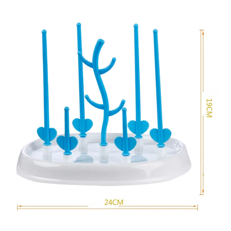 Сушилка для детских бутылочек милое дерево для новорожденных соска для сосков сушилка для сосков мультяшная плоскостная форма хвоста 7 подножек для сбора воды BB3098