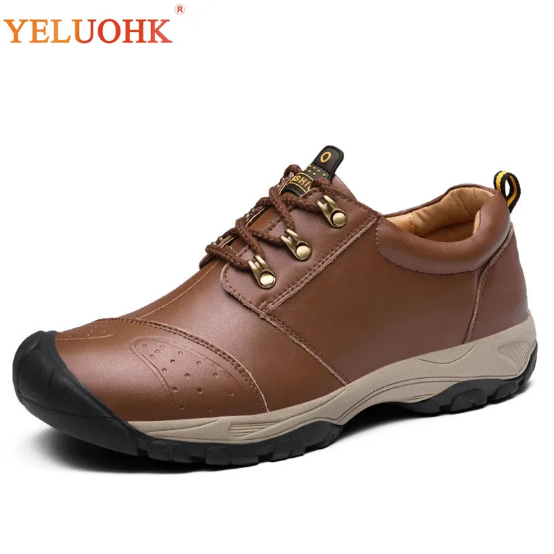 

38-44 High Quality Men Boots Fur Warm Winter Shoes Men Brown Black 2018 New Winter Boots Men