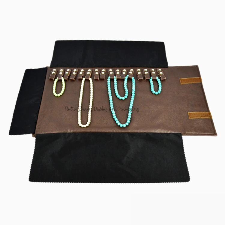 Newest Quality Leatherette Necklace Display Rolls Travel Portable Ankle
