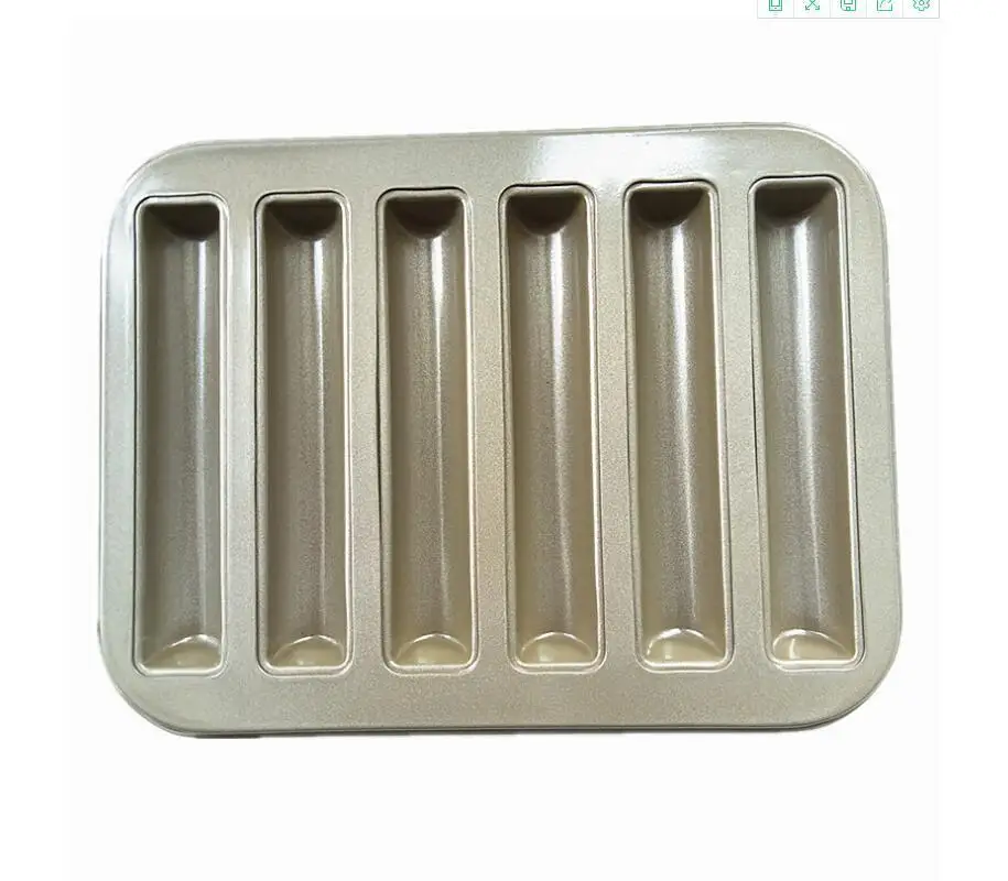 Eclair Mold Cake Pans 6 cup Non stick Novelty Lady fingers Baking Tray