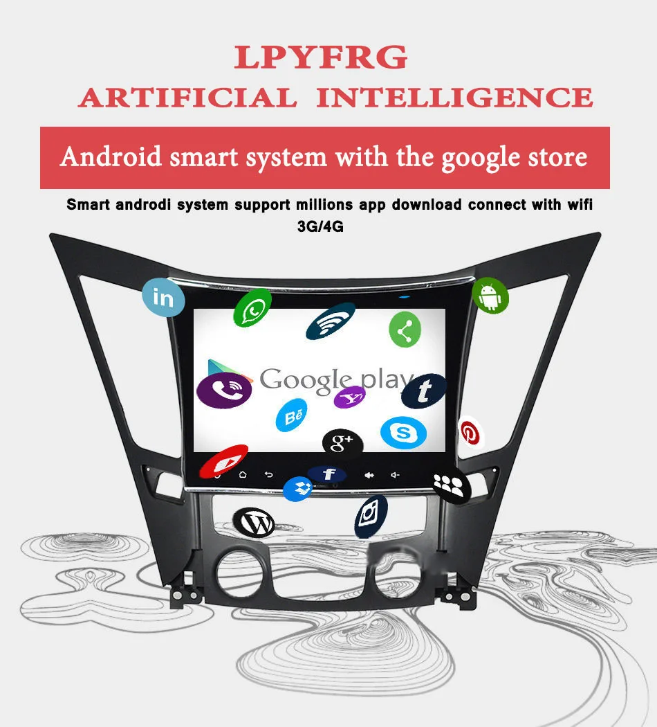 Top Android 9.0 9 inch CAR DVD Player gps navigation FOR Hyundai Sonata 8 YF I40 I45 I50 2011 2012 2013 2014 2015 radio Head unit 4