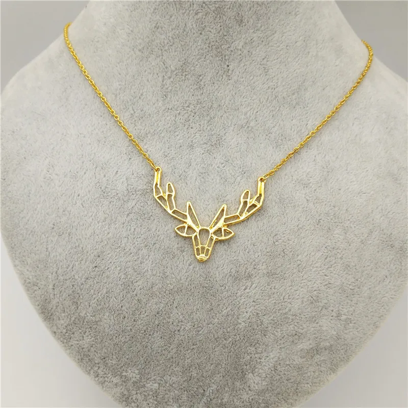Модные оригами Олений Рог Neckless Олень колье чокер для женщин кулон воротники