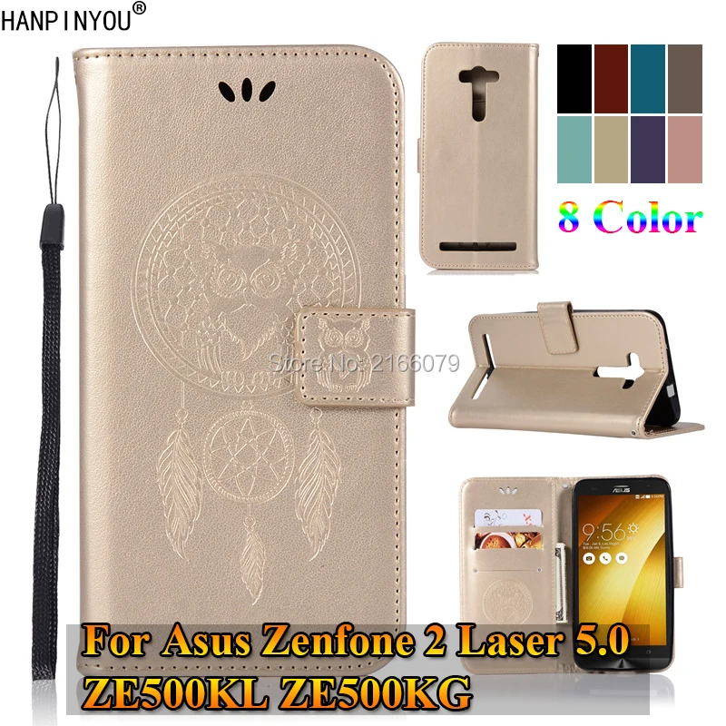 For Asus Zenfone 2 Laser 5.0 ZE500KL ZE500KG 3D Pattern Owl Luxury Flip PU Leather Case Card Insert Slots Wallet Stand Cover | Мобильные