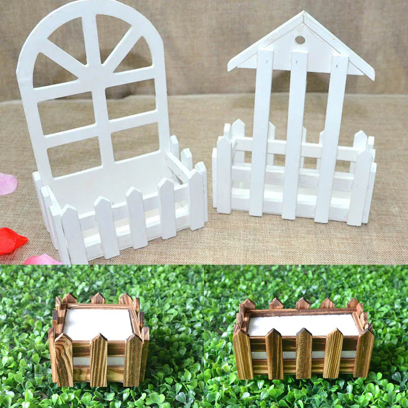 

Corrosion Protection Plant Pot Decor DIY Fairy Garden Bonsai Ornament Primary Color Wood Fence Micro Dollhouse