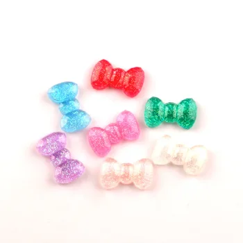 

100Pcs Mixed Resin 15mmx9mm Bowknot Decoration Craft Flatback Cabochon Embellishments For Scrapbooking Kawaii Diy Accessories
