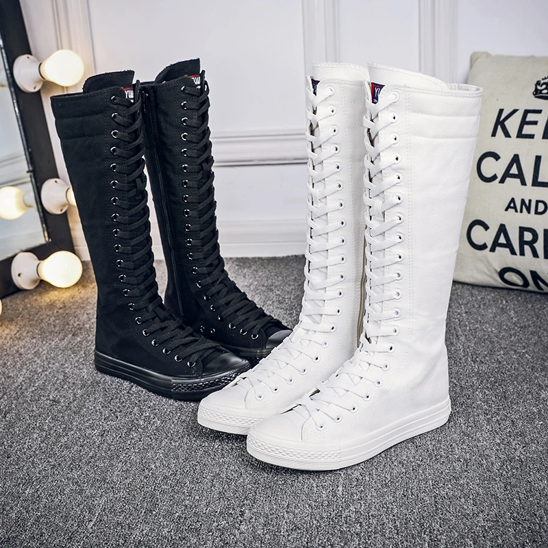 canvas tall boots