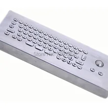 66 клавиш Водонепроницаемая промышленная настольная клавиатура с задней панелью, Полностью герметичная Антивандальная настольная клавиатура с трекболом