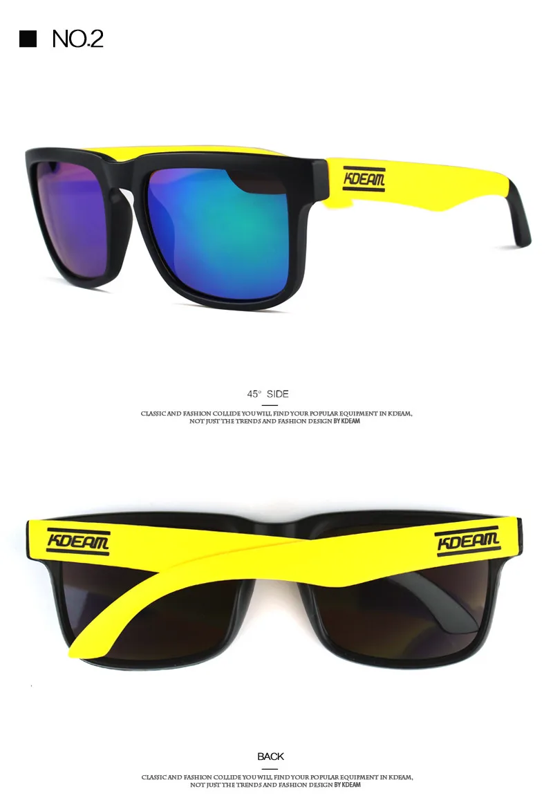 Kdeam, поляризационные летние солнцезащитные очки, мужские, светоотражающее покрытие, квадратные солнцезащитные очки для женщин, фирменный дизайн, UV400, чехол KD901P