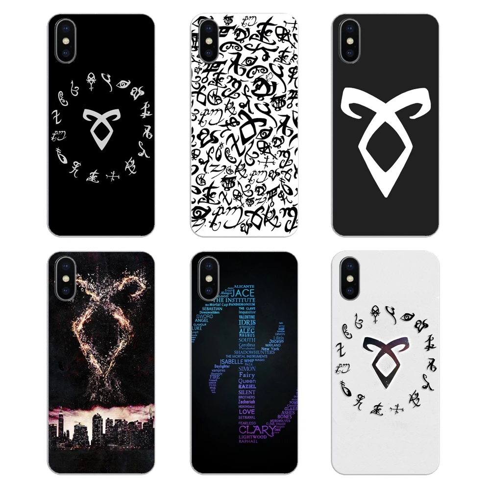 

For Samsung Galaxy A5 A6 A7 A8 A9 J4 J5 J7 J8 2017 2018 Plus Prime Silicone Phone Shell Cover The Shadowhunter Runes Logo