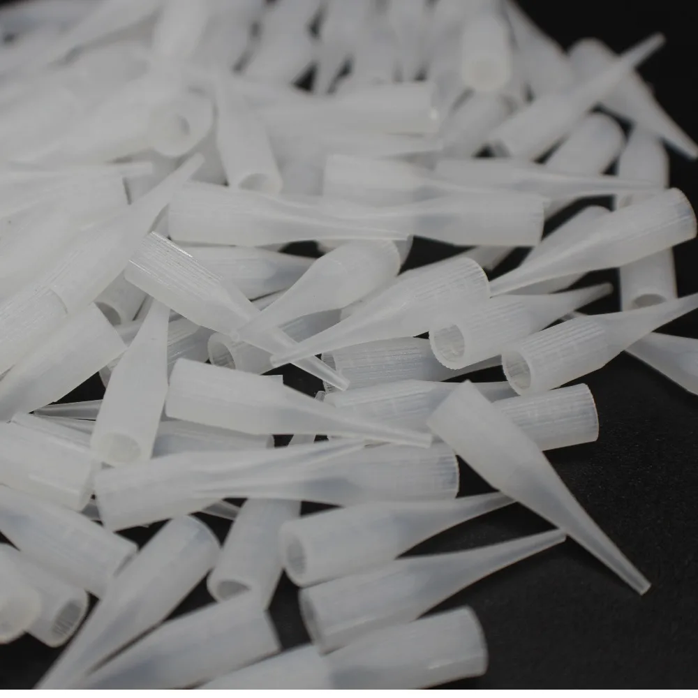 Permanent Makeup Needle Tip Tattoo Nozzle Needle Caps 200Pcs 1RL for Permanent Makeup Eyebrow Lip Tattoo Machine Gun tattoo microblading needles disposable tattoo tips