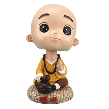 

New Shaking Head Monk Statue Car Ornaments High-end Monk Figurines Decoration Resin Crafts for Safe Birthday Gifts Home Decor