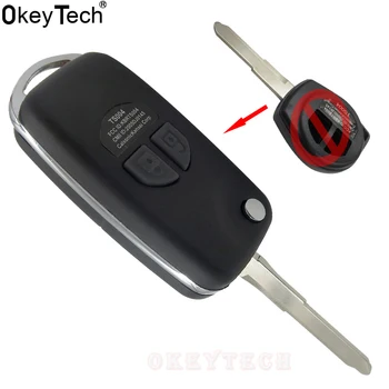 

OkeyTech for Suzuki 2 Button Modified Key Shell Flip Folding Auto Car Case Fob Cover for Suzuki SX4 Swift Uncut HU133R Blade