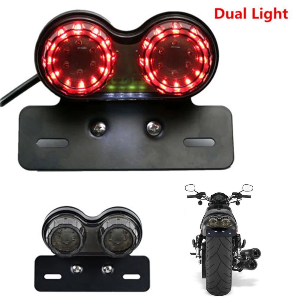 

Chopper Number Plate Cruiser Turn Signal Led Tail Light Modified Indicator Motorcycle Brake Plastic Buggy Universal Dirt Bike