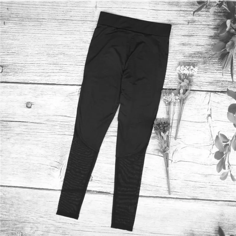 2018 Women's Sports Mesh Yoga Pants Gym Patchwork Sport Leggings Fitness Sexy Running Tights Trousers Women Pencil Pants