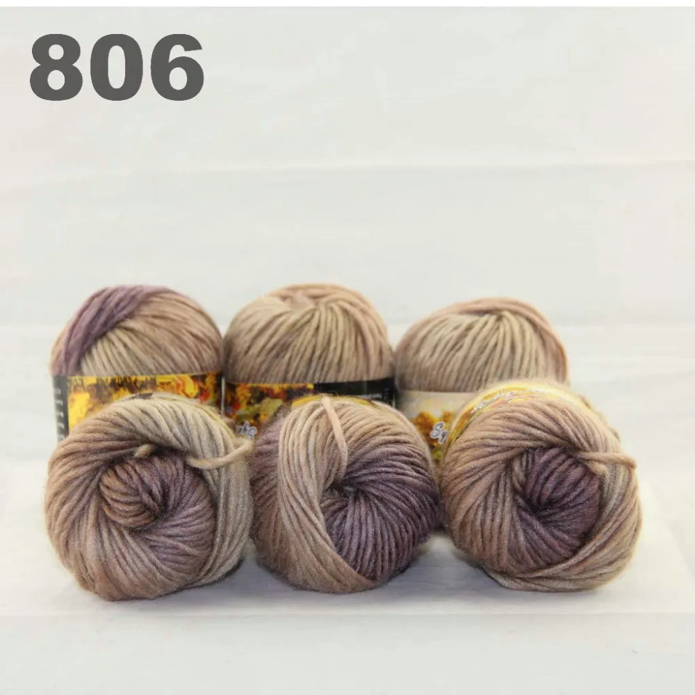 6x50gr Skeins NEW Chunky Hand Coarse Knitting Scores wool yarn 806|wool ...