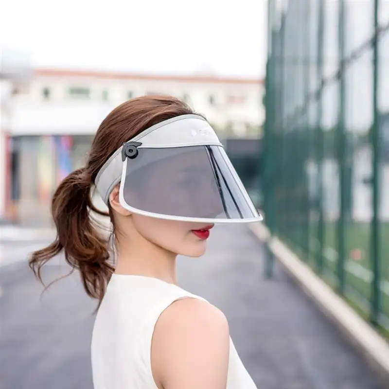 

New Windproof PVC Hats Sunshade Caps Topless Empty Sun Visor Caps UV Protection Hat Riding UV Sun Hat Woman Beach Sun visor Hat