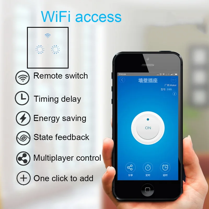 Hoomall Wi-Fi Сенсорный экран переключатель EU/UK Стандартный Беспроводной закаленное Светодиодный световая настенная панель 1/2/3 с синхронизацией и приложение дистанционного Управление