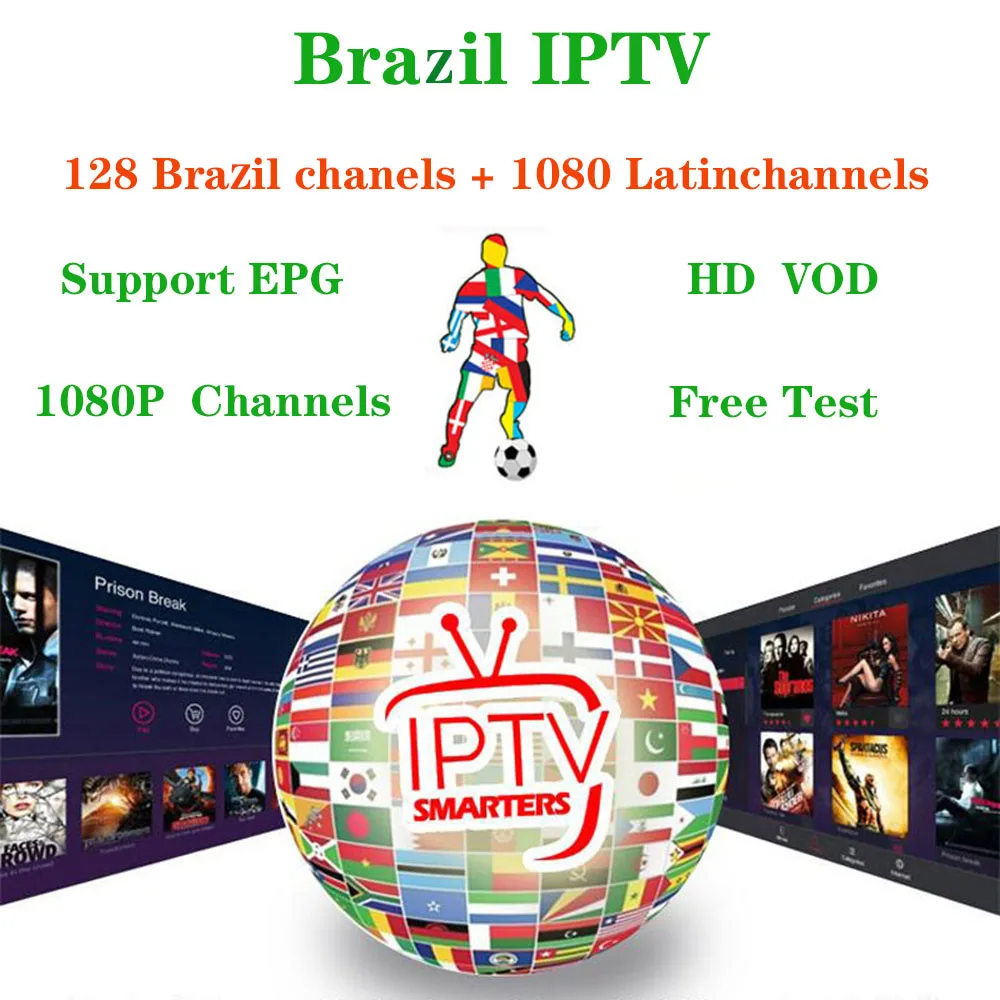 Бразилия IPTV M3U подписка с 6 месяцем 7100 каналов включает в себя португальский США