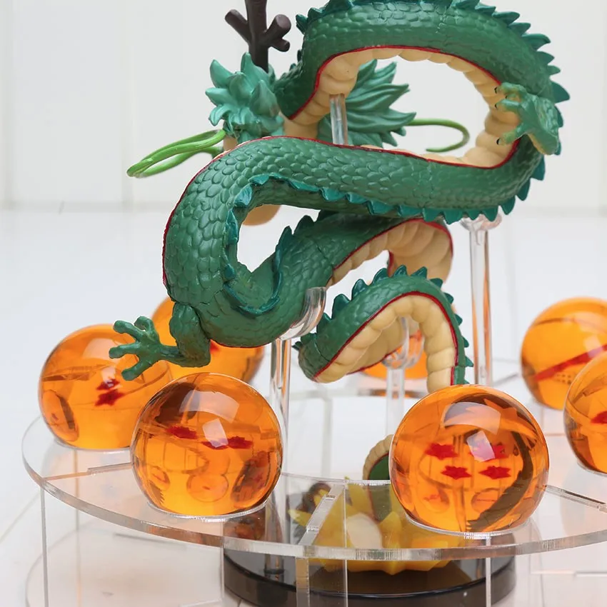 15 см Dragon Ball Z фигурка зеленая Shenron Shenlong ПВХ Фигурки игрушки 7 шт. 3,5 см Стрекоза Z Хрустальные шарики и полка подарок