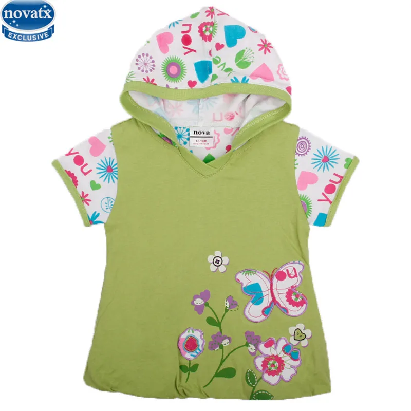 

girl dress cotton summer short sleeve embriodery floral with hat girl dress cute style nova kids hot selling clothes