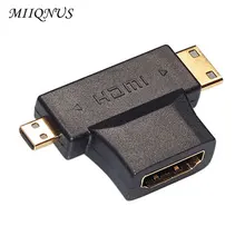Высокое качество 3 в 1 Micro HDMI Мужской Mini HDMI мужчина к HDMI 1.4 Женский Кабель-адаптер Конвертеры для камеры телефона