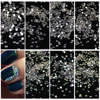 

Hot Mix Size Rhinestones 1440pcs/lot Shiny CrystalAB Color Strass Crystals And Stones Flatback Hotfix Rhinestone For Clothes